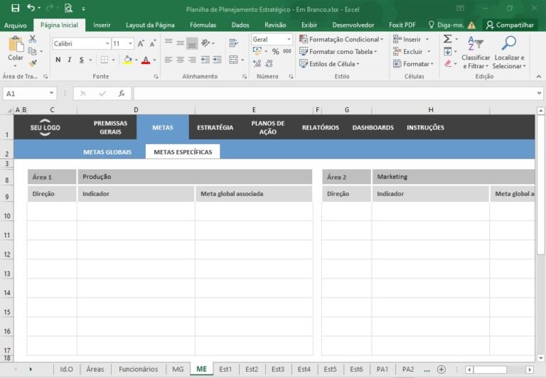 Planilha Planejamento Estrat Gico Planilhas Excel