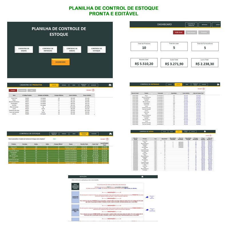 Planilha Controle De Estoque Planilhas Excel