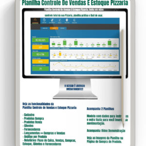 Controle de Vendas e Estoque Pizzaria Planilha