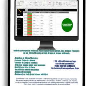 Controle de Oficina Mecânica Planilha Excel